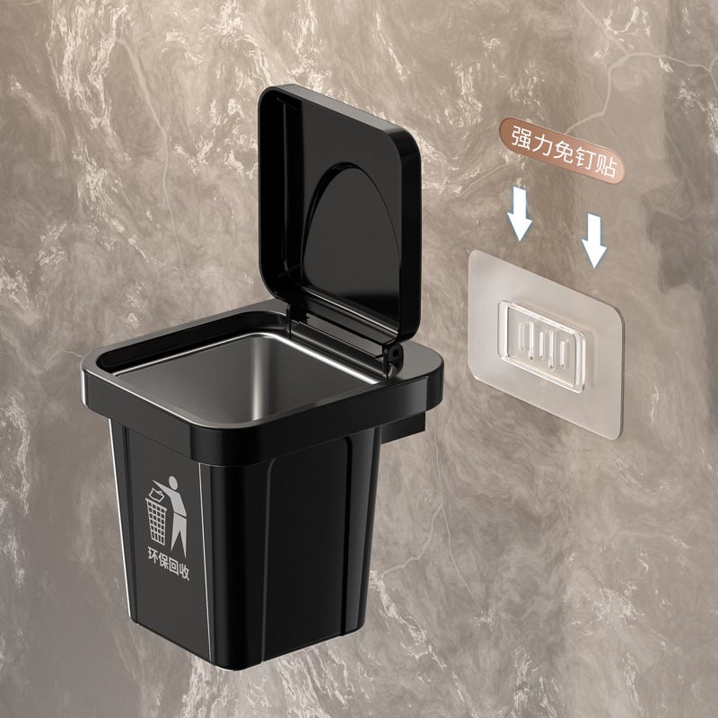 Creative Wall-Mounted Trash Can Ashtray Personalized Toilet Toilet Living Room With Lid Ashtray Anti-Fly Ash Free Punching - Image 4